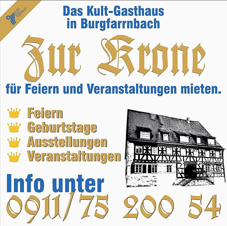 Zur Krone, das Gasthaus für Feiern und Veranstaltungen in Burgfarrnbach